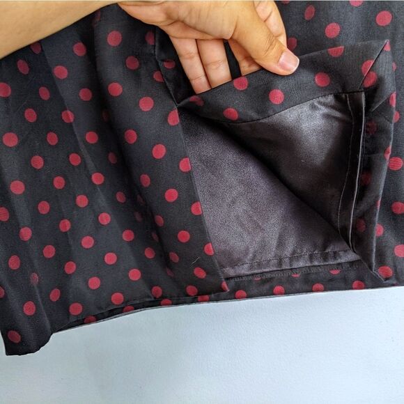 WHBM Red & Black PolkaDot Strapless Dress - Picture 6 of 8